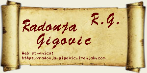 Radonja Gigović vizit kartica